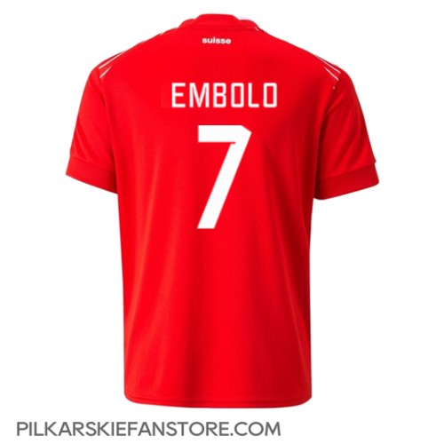 Tanie Strój piłkarski Szwajcaria Breel Embolo #7 Koszulka Podstawowej MŚ 2022 Krótkie Rękawy
